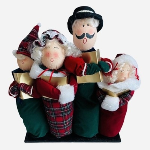 Wooden Other - Pacific Rim Vintage 4 Figures Singing Carols Plush 15"x4"x18" Handmade VG